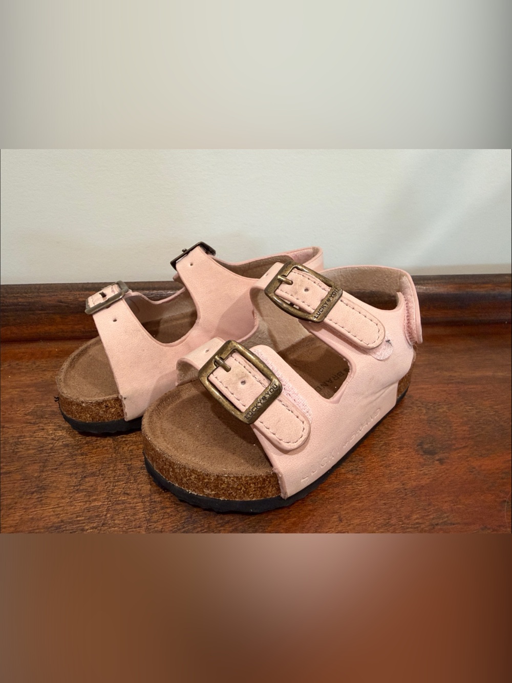 Lucky Brand Pink Double-Buckle Kids Sandals